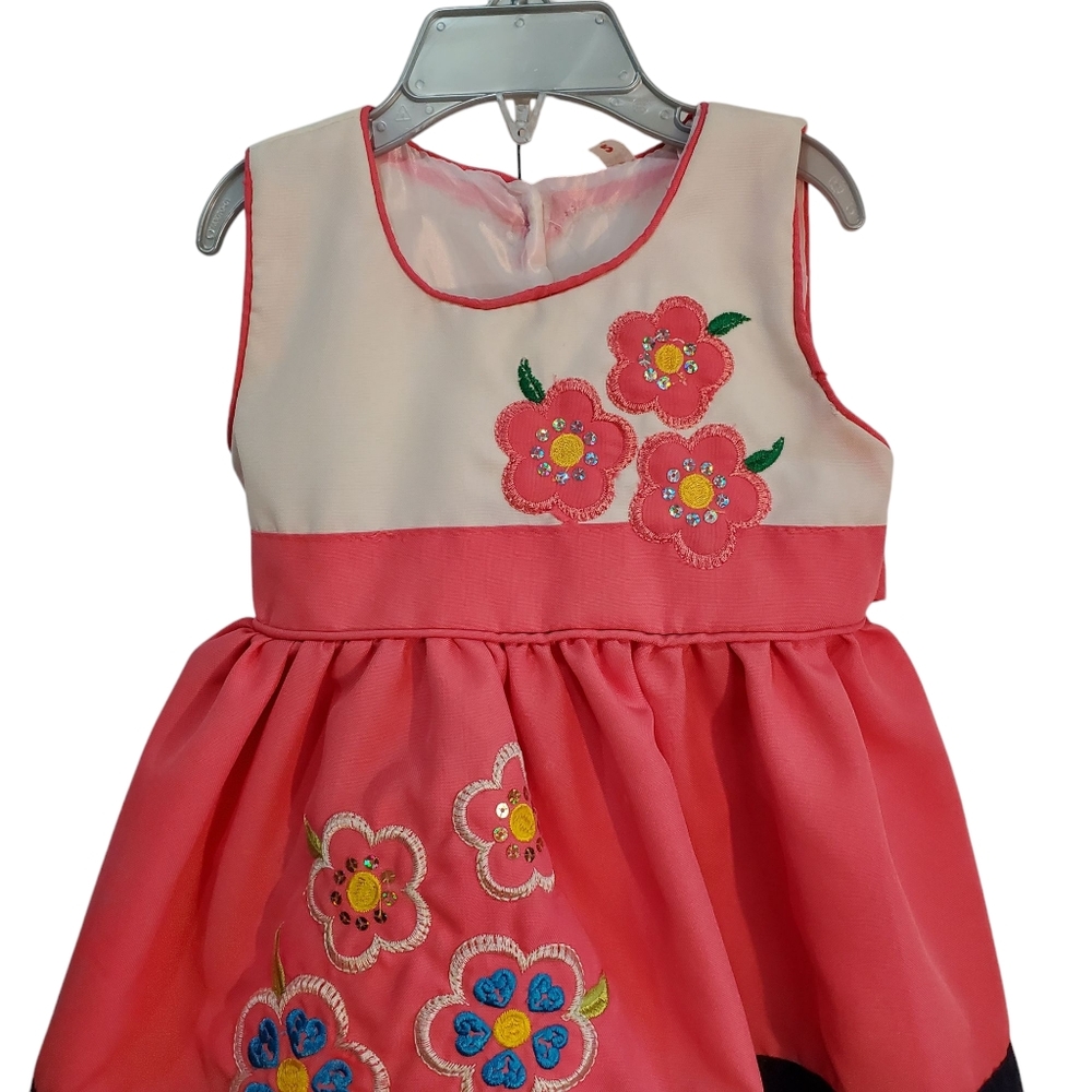 Toddler Girls Patty Embroidered Floral Sequined Whimsical Dress Size 2‎